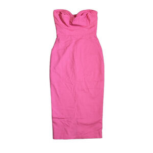 Revolve More To Come Small Sophia Pink strapless Midi stretch pencil dress NWT